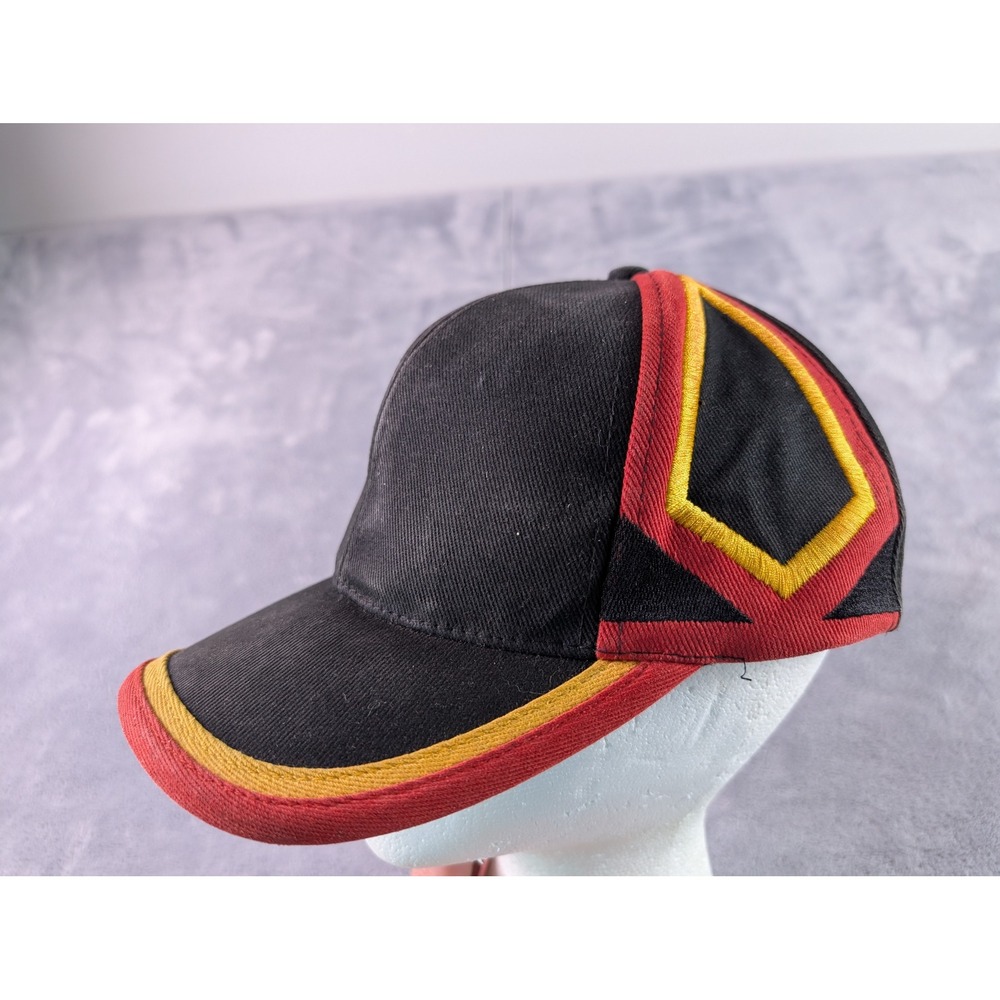 Vintage Black Red Yellow Geometric Embroidered Baseball Cap Nissan